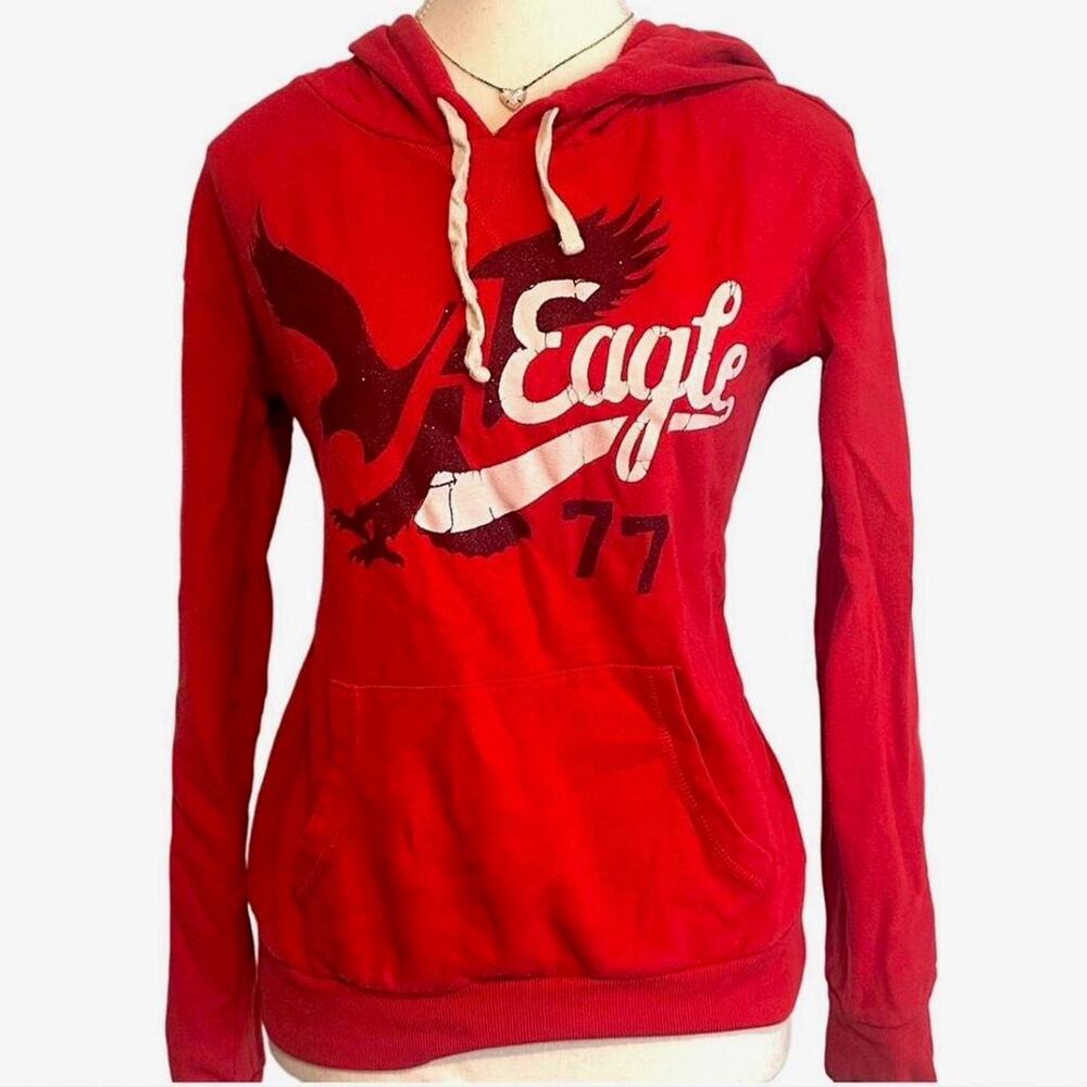 Vintage Y2K American Eagle Red Hoodie Womens size small